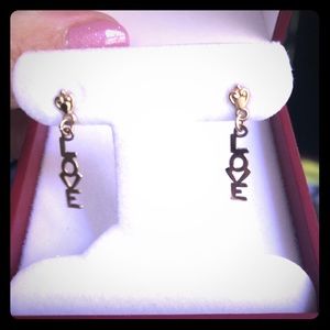 14k gold love earrings
